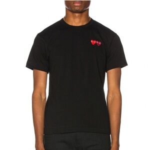 Comme Des Garçons Play double heart patch short sleeve T-shirt